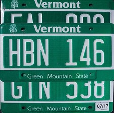 One Random VERMONT LICENSE PLATE Green Mountain State License Plate Tags picture