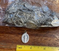 Miraculous Medals, Lot Of 100 pcs Metal Catholic Devotion Bulk 5/8” Wide picture