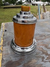 Vtg Art Deco Chrome & Bakelite Pop Up Cigarette Holder/Dispenser Butterscotch picture