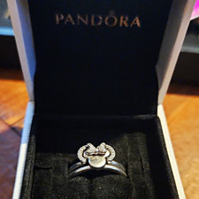 PANDORA Disney Mickey/Minnie stackable rings size 7.5 picture
