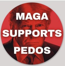 MAGA SUPPORTS PEDOS  Vinyl Glossy Political Satire Sticker Anti-Trump Epstein picture