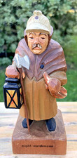 VTG German Hand Carved Wood Night Watchman Figurine Black Forest Folk Art picture