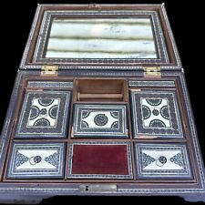 Antique Mid 19th Century Anglo India Sandalwood Micro Mosaic Sadeli Sewing Box picture