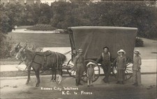 Kansas City to San Francisco Walkers Horse Wagon c1910 RPPC bhn picture