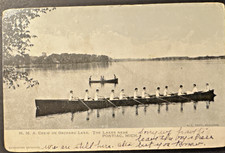 Michigan Military Academy  Rowing Crew on Orchard Lake, Pontiac MI c1906 UDB picture