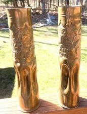 WWI TRENCH ART MATCHING 6 Pounder Shells picture
