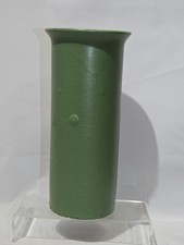 Vintage Zanesville Stoneware Matte Green Cylinder Vase Arts Crafts Pottery 9.25 picture