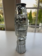 Vintage Mid Century Smoked Glass Fish Totem Stacking Decanter Barware Set picture