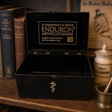 Vintage Abbott Enduron Methyclothiazide Pharmacy Advertising Display Box Medical picture