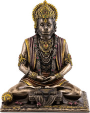 Hanuman Statue - 7.5-Inch Cold Cast Bronze Hindu God of Strength Figurine picture