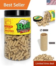 Natural Unbleached Pre-Rolled Filter Tips, Ø8mm - Bottle of 500 Tips picture