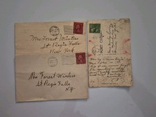 Vintage 1929-1950 Handwritten Envelopes & Postcard NY Lot #B4HB3.11 picture