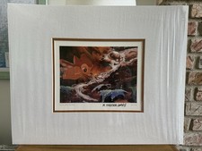 Classic Disney Print; Signed By M. Fraser Davis W/COA.BAMBI: Little April Shower picture