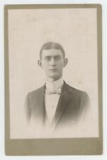 Antique Circa 1890s Cabinet Card Handsome Man In Suit & Tie East Liverpool, OH picture