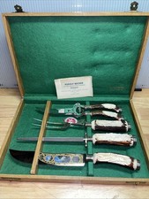 Vintage German Stag Handle Carving Knife Set - F. Dick (?) Anton Wingen Jr. (?) picture