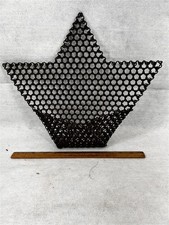 antique wall pocket wire basket hanging star shape hand made unusual 12x14 old picture