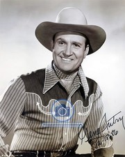 GENE AUTRY LEGENDARY AMERICAN COUNTRY SINGER AUTOGRAPHED 8X10 PHOTO REPRINT picture