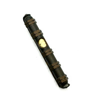 VTG Authentic Hans Teppich Mezuzah Brass MCM Judaica c 1950s With Scroll 2 3/4