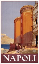 Vintage Naples Italy Travel Art Poster Print picture