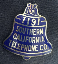 1940’s  Southern California BELL Telephone Co. EMPLOYEE BADGE Cloisonné Enamel picture