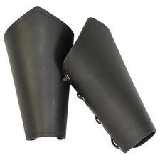 Plain Leather Arm Bracers - Medieval Leather Bracers - picture
