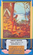 1938 Hy Hintermeister Calendar Where Action Counts Shell Branchport NY Vintage picture