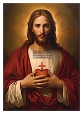 JESUS CHRIST OF NAZARETH SACRED HEART CHRISTIAN 5X7 PHOTO picture