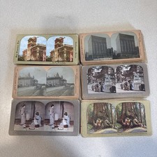 vintage lot 100 stereoviews, mixed views buildings, scenes, people, random cards picture