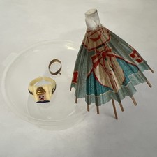 Vintage Mister Softee Ice Cream Advertisement Paper Umbrella And Ring Lot Japan picture