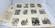 1908 CHARLES DICKENS Book Plate Lot Tale of Two Cities Illustration Ephemera Art picture