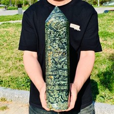 11.79LB Natural green Kambaba jasper obelisk quartz crystal Wand Point Healing picture
