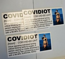 COVIDIOT STICKERS 3 PACK picture