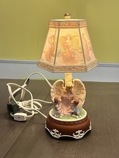 Avon Glorious Angel Musical Lamp • 1990s Mini Lamp • Rotating Lamp Shade picture