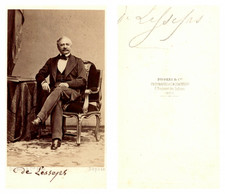 Disdéri, Paris, Ferdinand de Lesseps Vintage Albumen Print, CDV. CDV, print run picture