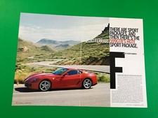 2009 2010 FERRARI 599GTB 599 GTB ORIGINAL VINTAGE PRINT AD ROAD TEST 3 PAGE picture