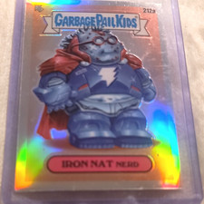 Topps 2022 Garbage Pail Kids Chrome Iron Nat Nerd Refractor #212a Card picture