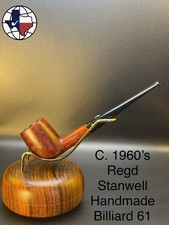 Vintage C. 1960s Regd Stanwell Hand Made Billiard 61 Tobacco Pipe picture