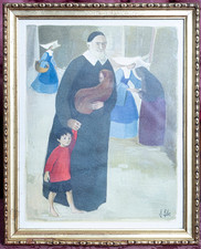 1956 St Vincent de Paul Catholic Art Print Jacqueline Ide Vintage Framed 8.5” picture