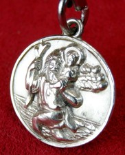 Carmelite Nun's Vintage CREED Sterling Silver St. Christopher Habit Rosary Medal picture