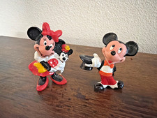 HOT Lot of 2 Vintage Disney Tuxedo Mickey  & Minnie 2.25” in. PVC Figurine picture