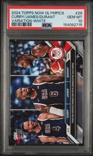 2024 TOPPS NOW OLYMPIC GAMES #26 KEVIN DURANT/LEBRON JAMES/STEPH CURRY PSA 10 picture