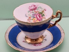 Vintage Adderley England  Blue Floral  Cup & Saucer; Teacup picture