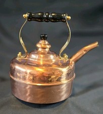 Vintage Solid Copper Whistling Simplex Tea Kettle Pot  Made In England picture