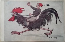 CARTOLINA ASSOCIAZIONE NAZIONALE BERSAGLIERI SAVERIO GRIFFINI UMORISTICA  picture
