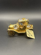 VINTAGE CAR~24K GOLD PLATED FIGURINE  ADORNED USING SWAROVSKI CRYSTAL ELEMENTS picture