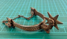 Antique August Buermann Single DROP SHANK Spur 1880s 7-Point Star Mark Chased picture