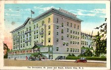 Vintage Devonshire Hotel Atlantic City NJ Postcard with Cars picture