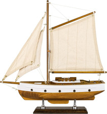 SAILINGSTORY Wooden Sailboat Decor Model Ship, Handcrafted Nautical Decor picture