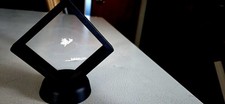 Floating Diamond Shape Display Frame Stand for Crystal/Mineral Specimens, Clear picture