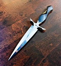 Custom Made High Carbon Steel Hunting Dagger Knife With Leather Sheath 2873 picture